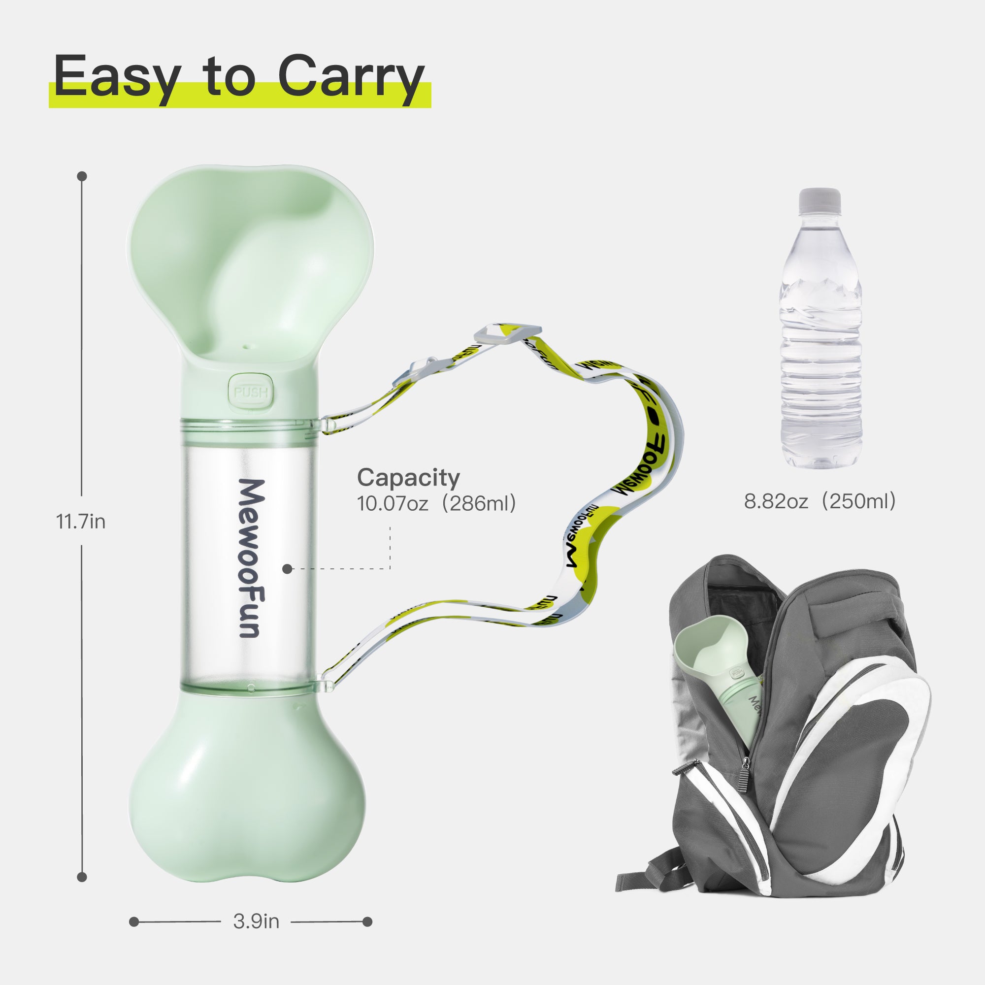 Bone-Shape Water Bottle with Poop Bag
